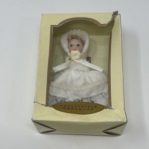 Bed Bath & Beyond Collectible Victorian 4" Porcelain Doll Ornament NIB